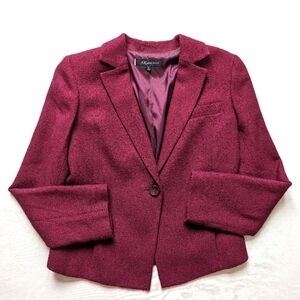 Vintage Anne Klein wool maroon blazer academia 90s y2k oversized size 8